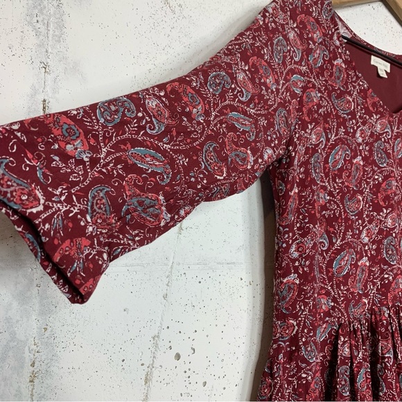 Garnet Hill Paisley Print Floral Longe Sleeve Dress Size 4 - Picture 9 of 11